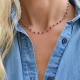 11.8 TCW Round Garnet Lab Made Diamond- January Birthstone Necklace 3