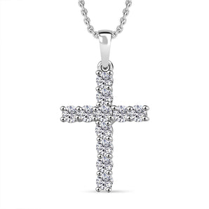 Round Cut Cubic Zirconia in 925 Sterling Silver Necklace