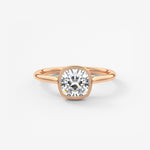 Cushion Milgrain Bezel Lab Grown Diamond Engagement Ring