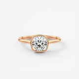Cushion Milgrain Bezel Lab Grown Diamond Engagement Ring