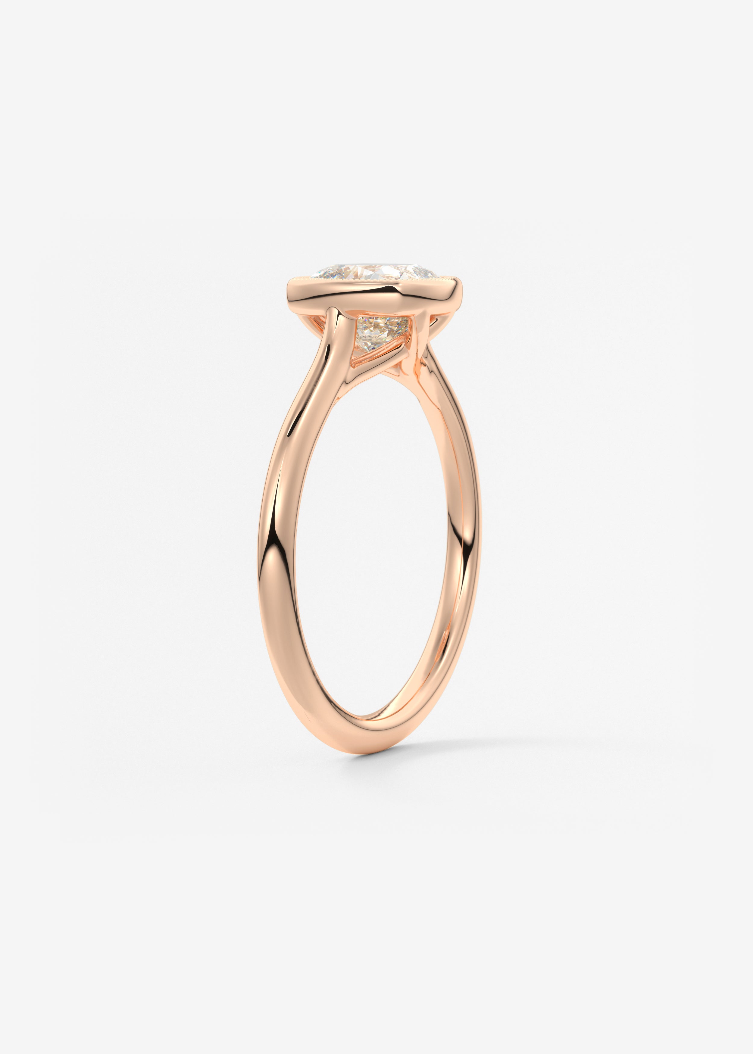Cushion Milgrain Bezel Lab Grown Diamond Engagement Ring