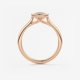 Cushion Milgrain Bezel Lab Grown Diamond Engagement Ring