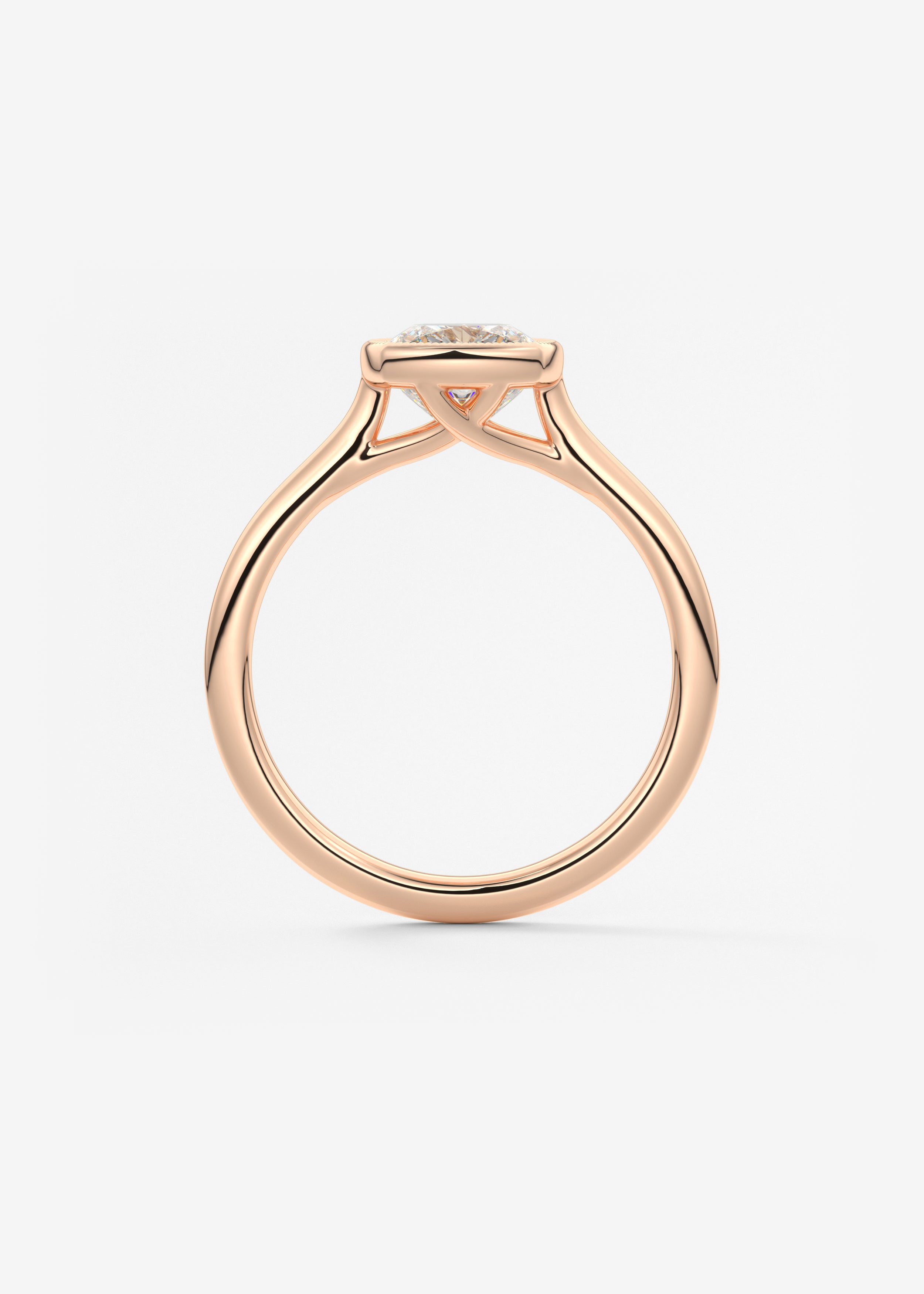 Cushion Milgrain Bezel Lab Grown Diamond Engagement Ring