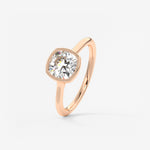 Cushion Milgrain Bezel Lab Grown Diamond Engagement Ring