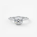 Cushion Milgrain Bezel Lab Grown Diamond Engagement Ring