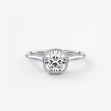 Cushion Milgrain Bezel Lab Grown Diamond Engagement Ring