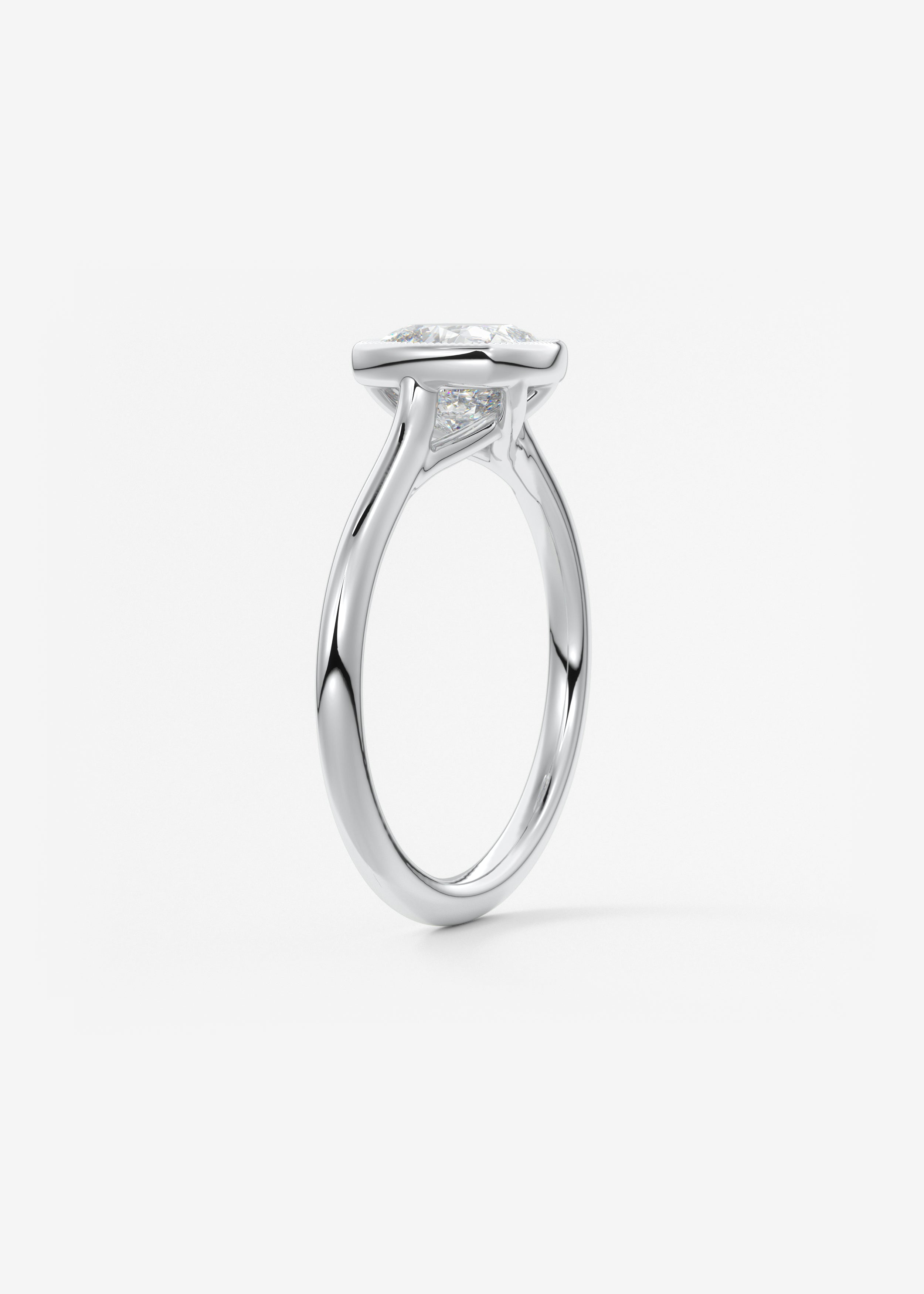 Cushion Milgrain Bezel Lab Grown Diamond Engagement Ring