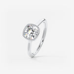 Cushion Milgrain Bezel Lab Grown Diamond Engagement Ring