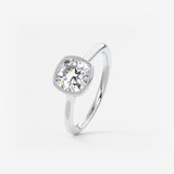 Cushion Milgrain Bezel Lab Grown Diamond Engagement Ring