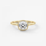 Cushion Milgrain Bezel Lab Grown Diamond Engagement Ring