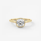Cushion Milgrain Bezel Lab Grown Diamond Engagement Ring