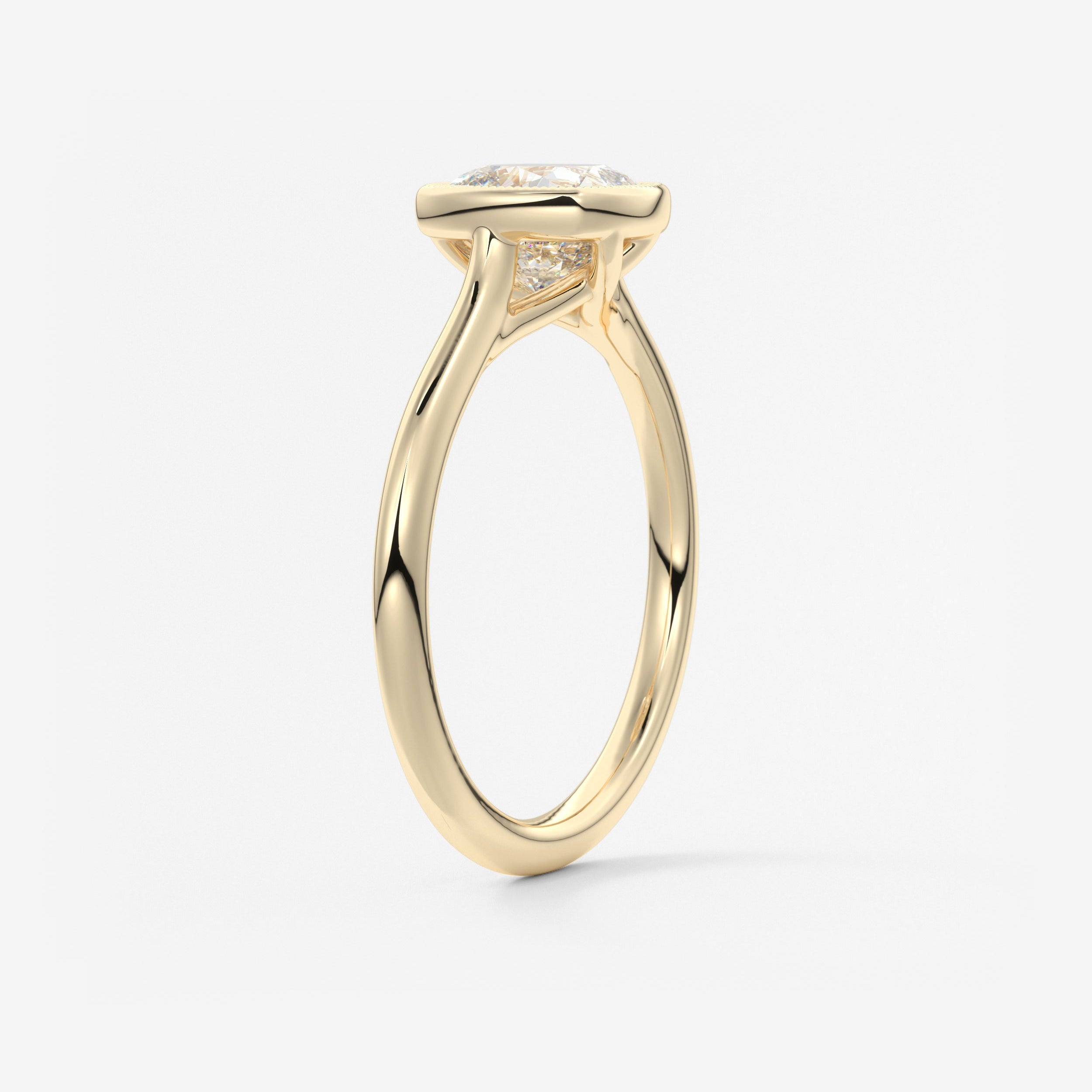 Cushion Milgrain Bezel Lab Grown Diamond Engagement Ring