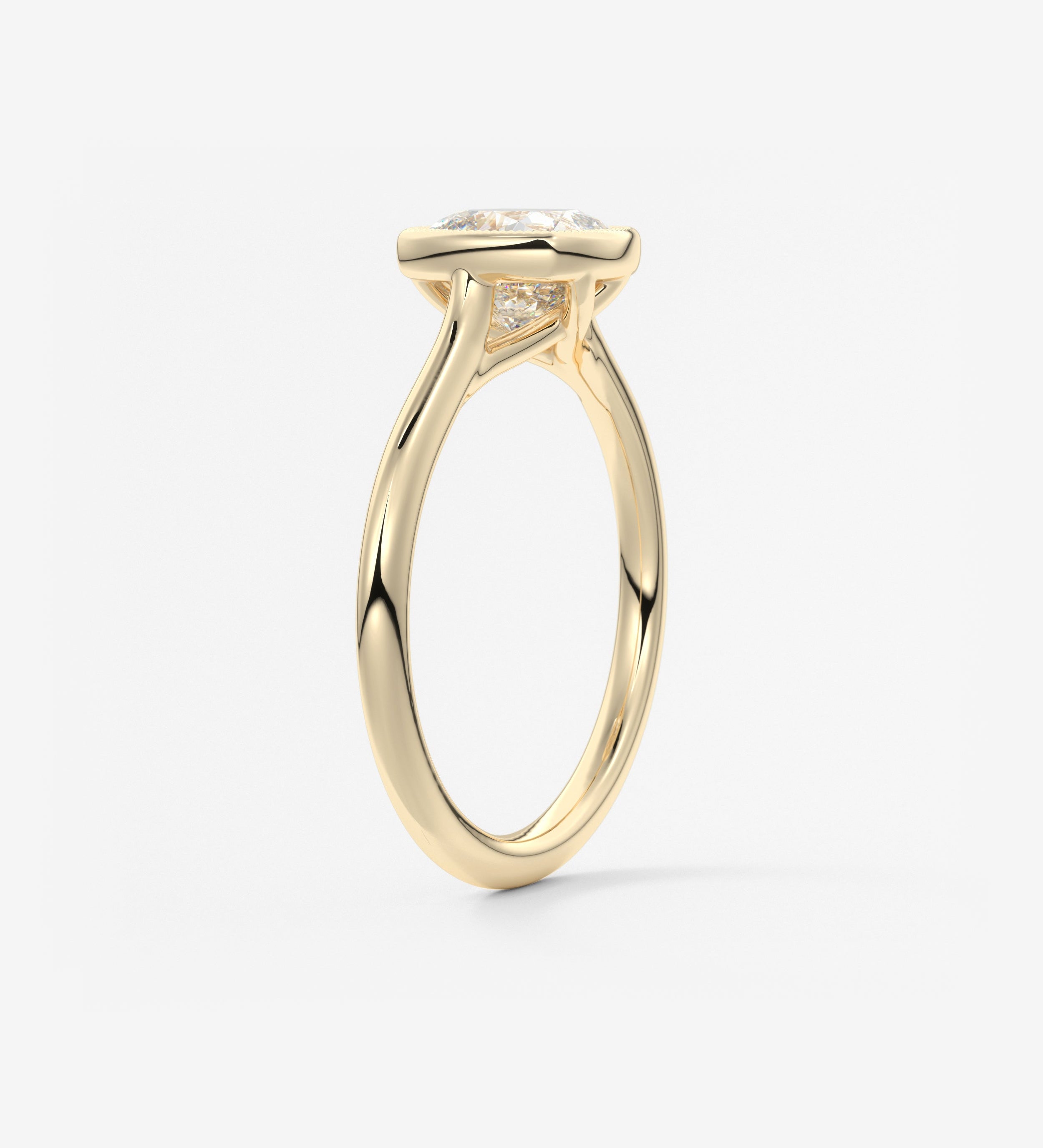 Cushion Milgrain Bezel Lab Grown Diamond Engagement Ring