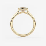Cushion Milgrain Bezel Lab Grown Diamond Engagement Ring