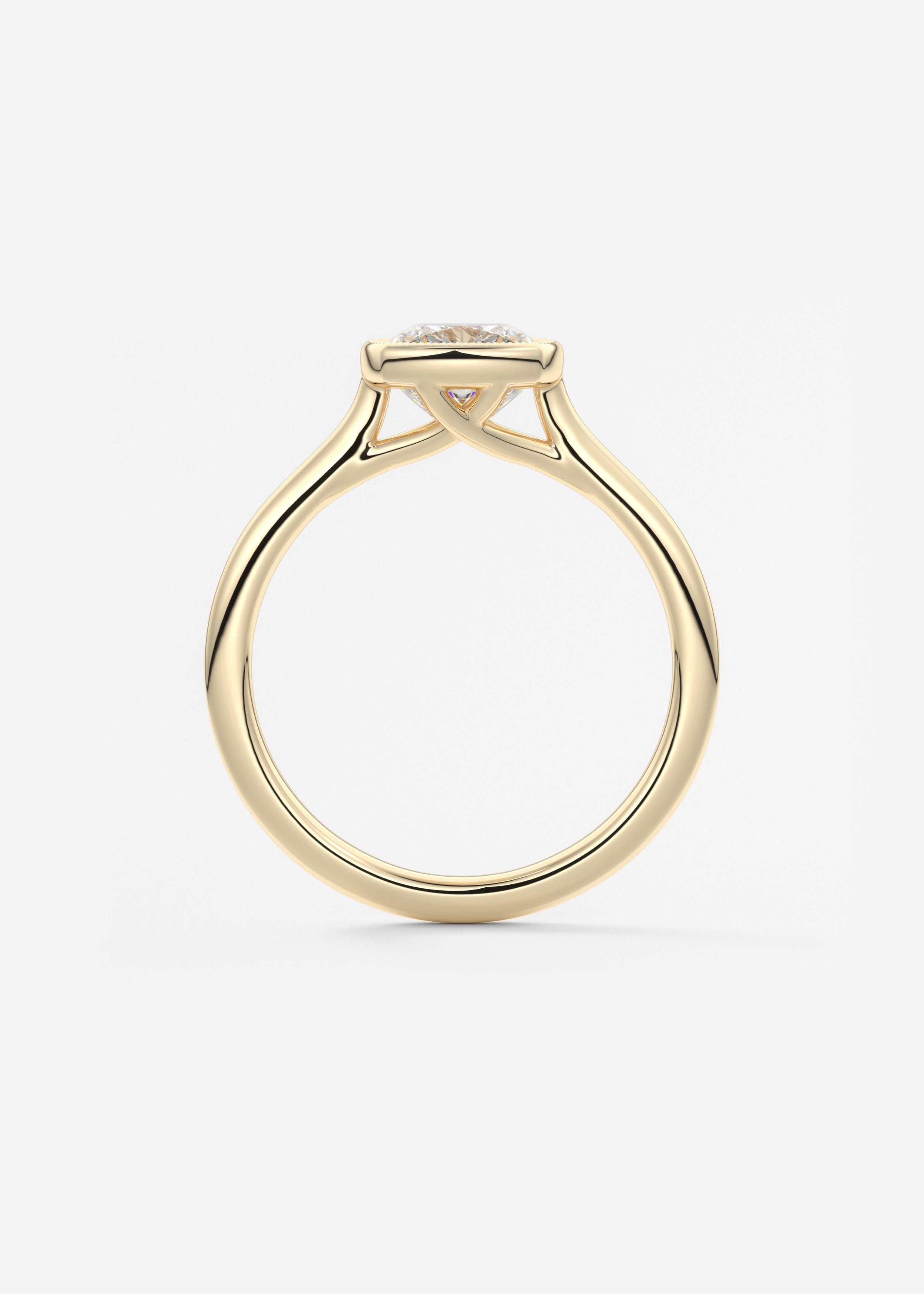 Cushion Milgrain Bezel Lab Grown Diamond Engagement Ring