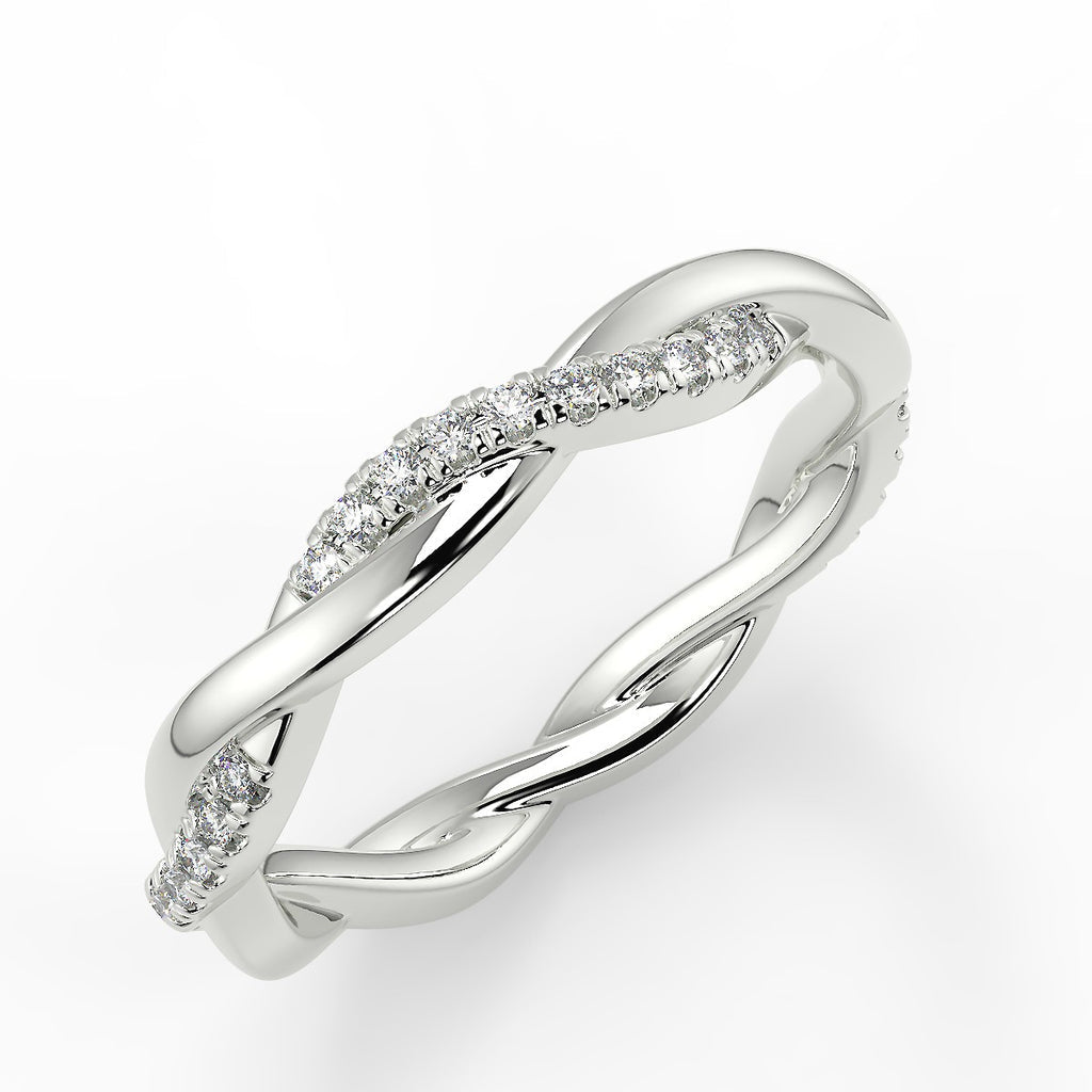 Stunning 0.11 TCW Round Moissanite Stones Twisted Wedding Bands 6