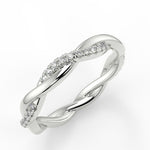 Stunning 0.11 TCW Round Moissanite Stones Twisted Wedding Bands 6