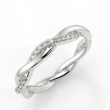 Stunning 0.11 TCW Round Moissanite Stones Twisted Wedding Bands 6