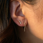 Classic 0.40 TCW Round Cut Moissanite Hoops Earrings in Gold 3