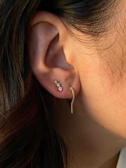 Classic 0.40 TCW Round Cut Moissanite Hoops Earrings in Gold 3