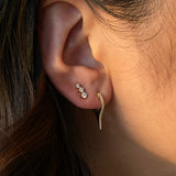Stunning 0.30 TCW Round Cut Moissanite Bar Stud Earrings in Gold 2