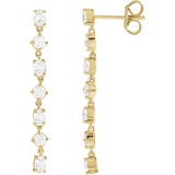 0.50 TCW Round & Oval Cut Moissanite Drop Earrings in Gold 2