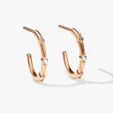 0.30 TCW Round Cut Moissanite Dainty Huggies Earrings in Gold 4