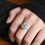 Stunning 1.0 - 2.0 CT Cushion Moissanite Engagement Ring With Pave & Halo Design 6