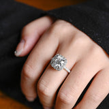 Stunning 1.0 - 2.0 CT Cushion Moissanite Engagement Ring With Pave & Halo Design 6