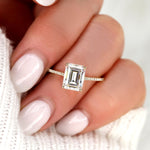 Stunning 2.6 CT Emerald Moissanite Engagement Ring with Pave Design 8