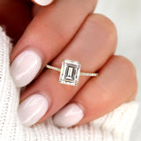 Stunning 2.6 CT Emerald Moissanite Engagement Ring with Pave Design 8