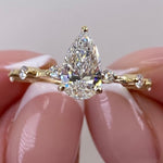 Stunning 1.0 CT Pear Moissanite Engagement Ring with Dainty Pave Design 1