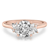 Stunning 0.50-1.50 CT Round Moissanite Engagement Ring With Cluster Design 7