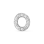 0.20 CT Round Moissanite Diamond Initial Asymmetric Necklace in Solid Gold 16