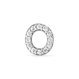0.20 CT Round Moissanite Diamond Initial Asymmetric Necklace in Solid Gold 16