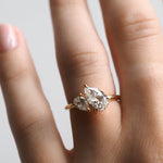 Stunning 1 CT Pears Moissanite Engagement Ring with Two Stone Design