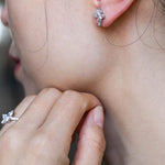 0.20 TCW Round & Marquise Cut Moissanite Stud Earrings in Gold 4