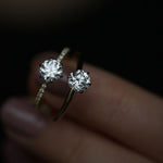 0.75 CT Round Cut Pave CVD E/VS1 Diamond Engagement Ring 5