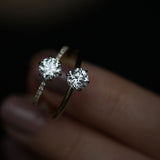 0.75 CT Round Cut Pave CVD E/VS1 Diamond Engagement Ring 5