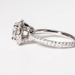 Stunning 1.0 CT Round Shape Moissanite Engagement Ring with Halo & Pave Design 5