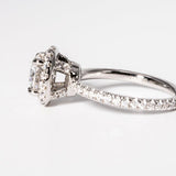 Stunning 1.0 CT Round Shape Moissanite Engagement Ring with Halo & Pave Design 5