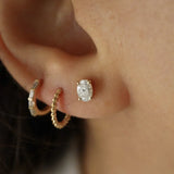 Classic 0.50 TCW Oval Cut Moissanite Stud Earrings in Gold 4