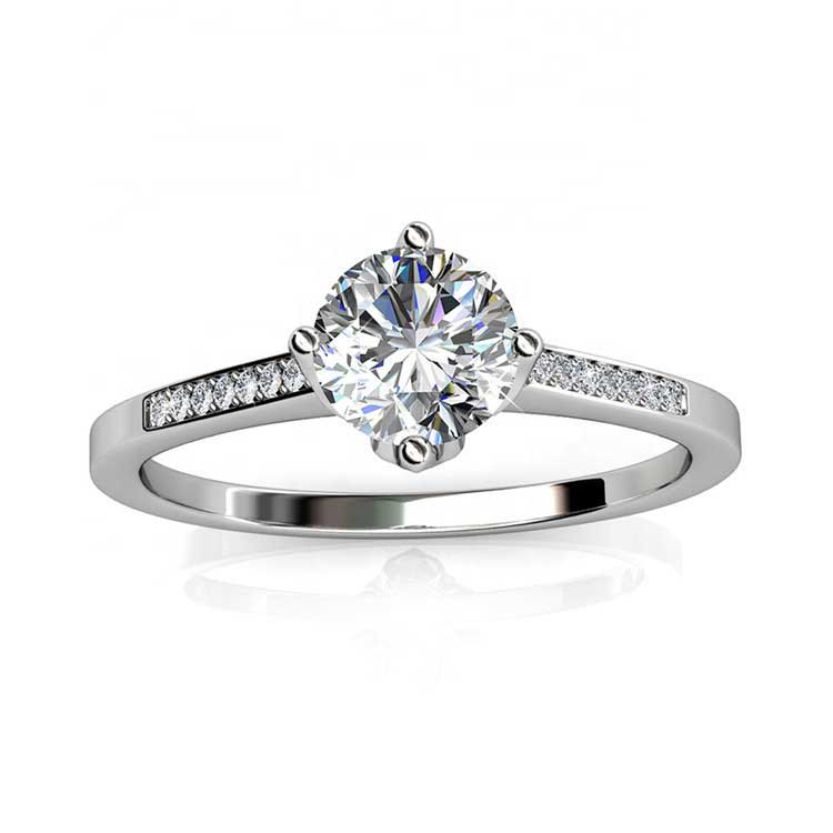 Round Cut channel Setting Cubic Zirconia in 925 Sterling Silver Ring 3