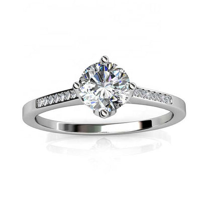 Round Cut channel Setting Cubic Zirconia in 925 Sterling Silver Ring 3