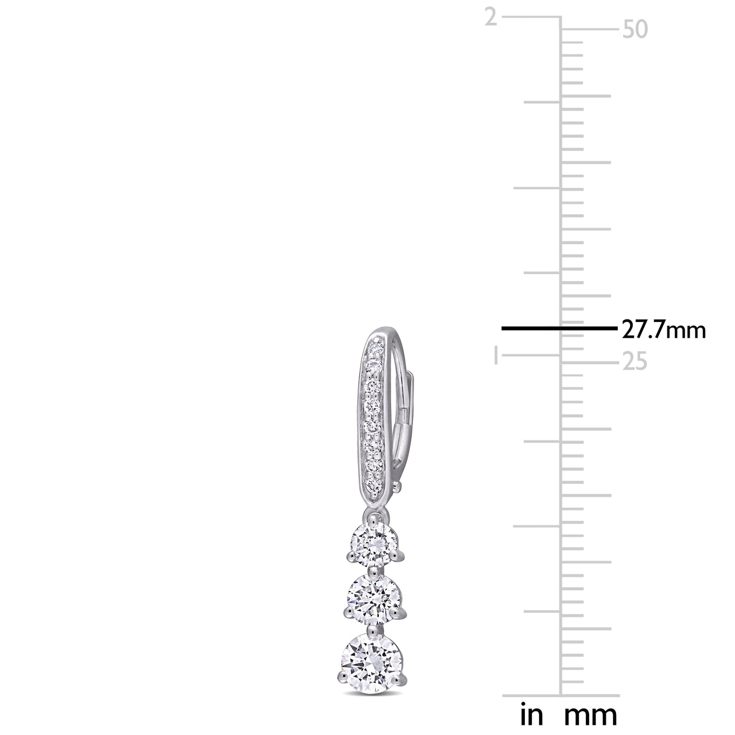 Round Cut Cubic Zirconia in 925 Sterling Silver Earrings 4