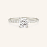 Stunning 1.0 CT Round Moissanite Engagement Ring with Pave Design 3
