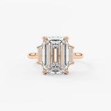 Emerald Three Stone Lab Grown Diamond Engagement Ring