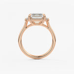 Emerald Three Stone Lab Grown Diamond Engagement Ring