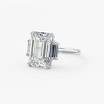 Emerald Three Stone Lab Grown Diamond Engagement Ring