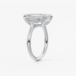 Emerald Three Stone Lab Grown Diamond Engagement Ring